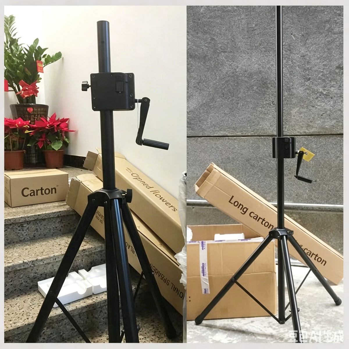 Professional Hand Crank Lifting Speaker Stand Metal Floor Tripod Speaker Rack Adjustable Height Stage Wedding Audio Support Brac