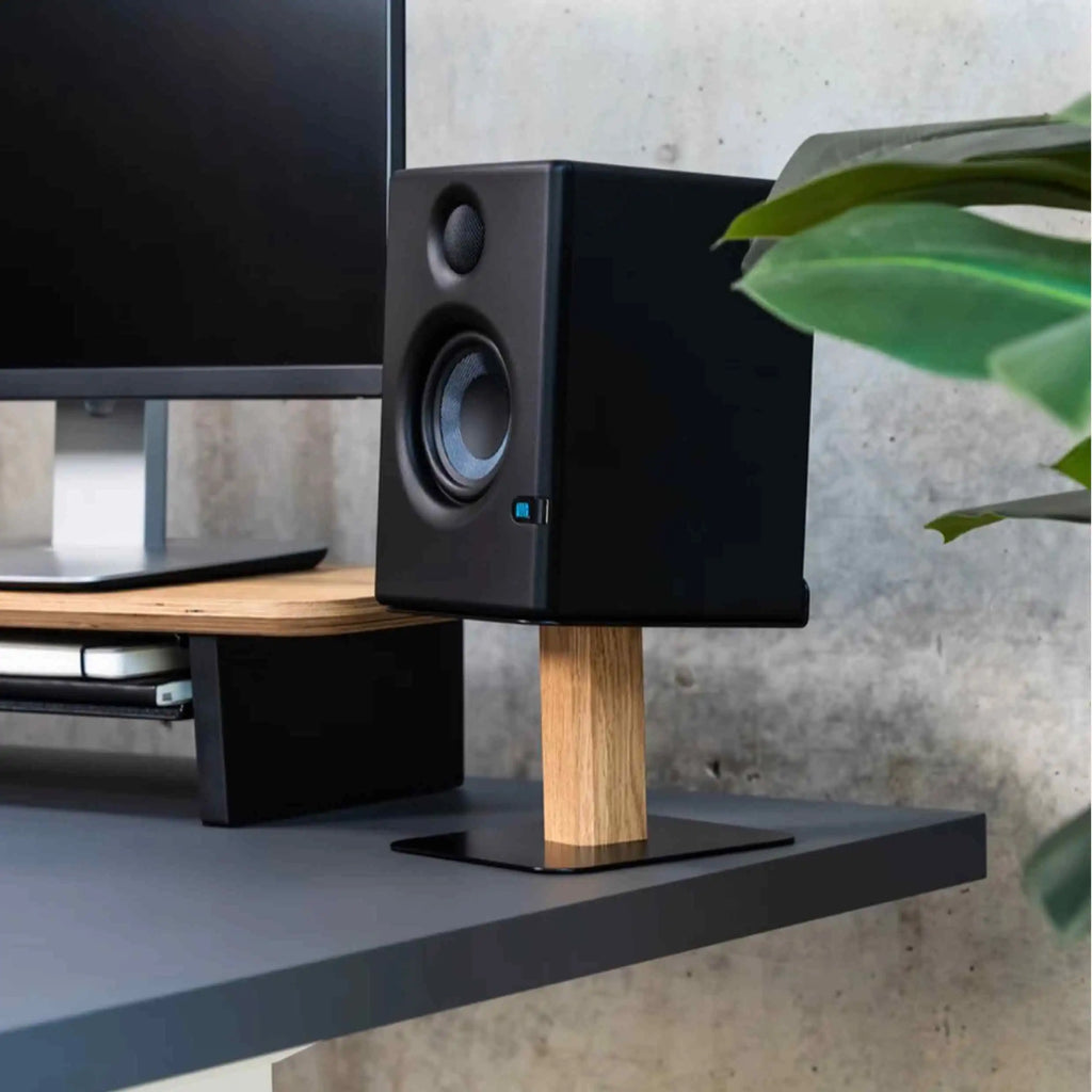 Black Walnut Speaker Stand Desktop Speaker Storage Holders Universal Music Studio Speaker Rack for Office Electronic Accessories