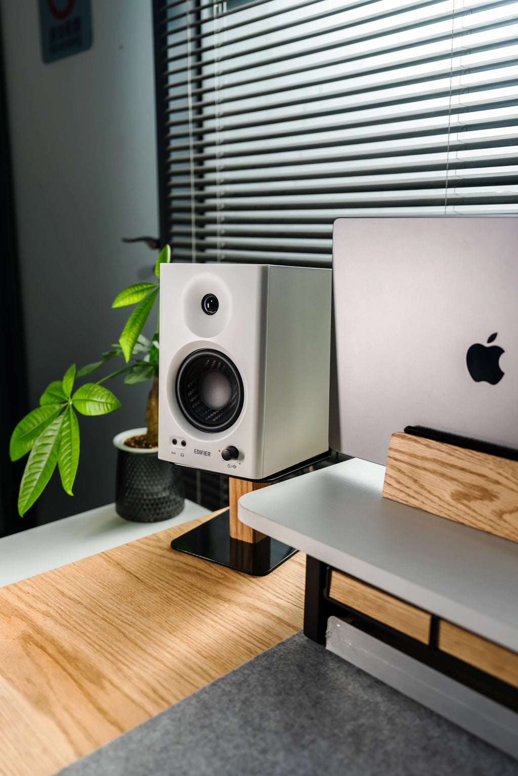 Black Walnut Speaker Stand Desktop Speaker Storage Holders Universal Music Studio Speaker Rack for Office Electronic Accessories