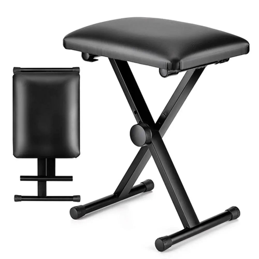 New Iron Folding Piano Chair Black Adjustable Foldable Piano Stool Keyboard Stool Piano
