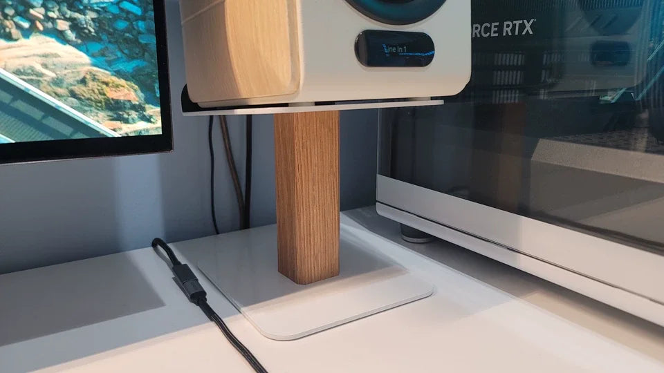 Black Walnut Speaker Stand Desktop Speaker Storage Holders Universal Music Studio Speaker Rack for Office Electronic Accessories