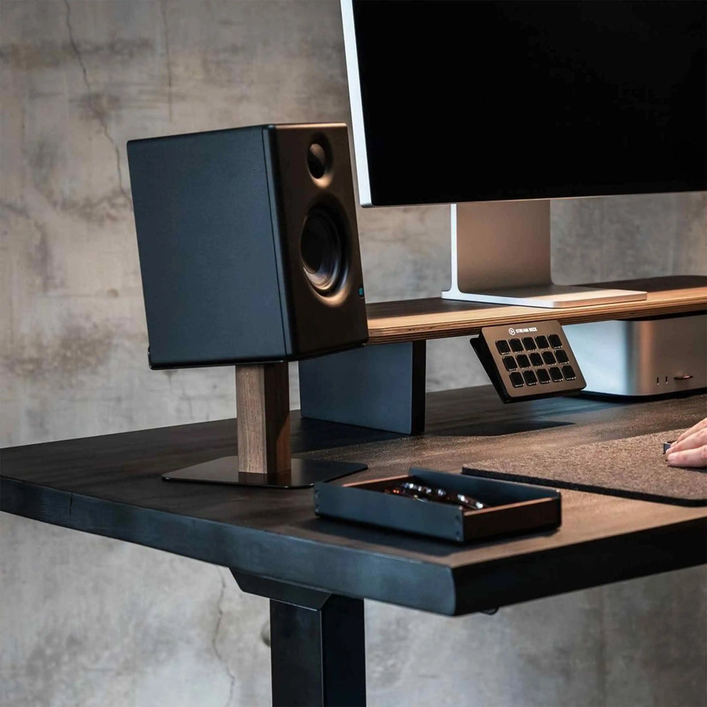 Black Walnut Speaker Stand Desktop Speaker Storage Holders Universal Music Studio Speaker Rack for Office Electronic Accessories