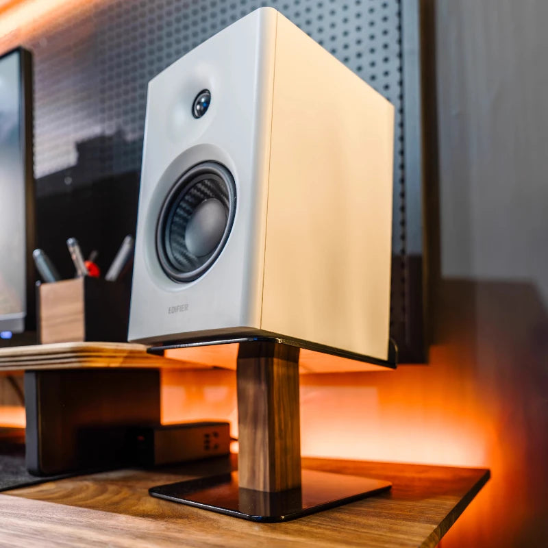 Black Walnut Speaker Stand Desktop Speaker Storage Holders Universal Music Studio Speaker Rack for Office Electronic Accessories