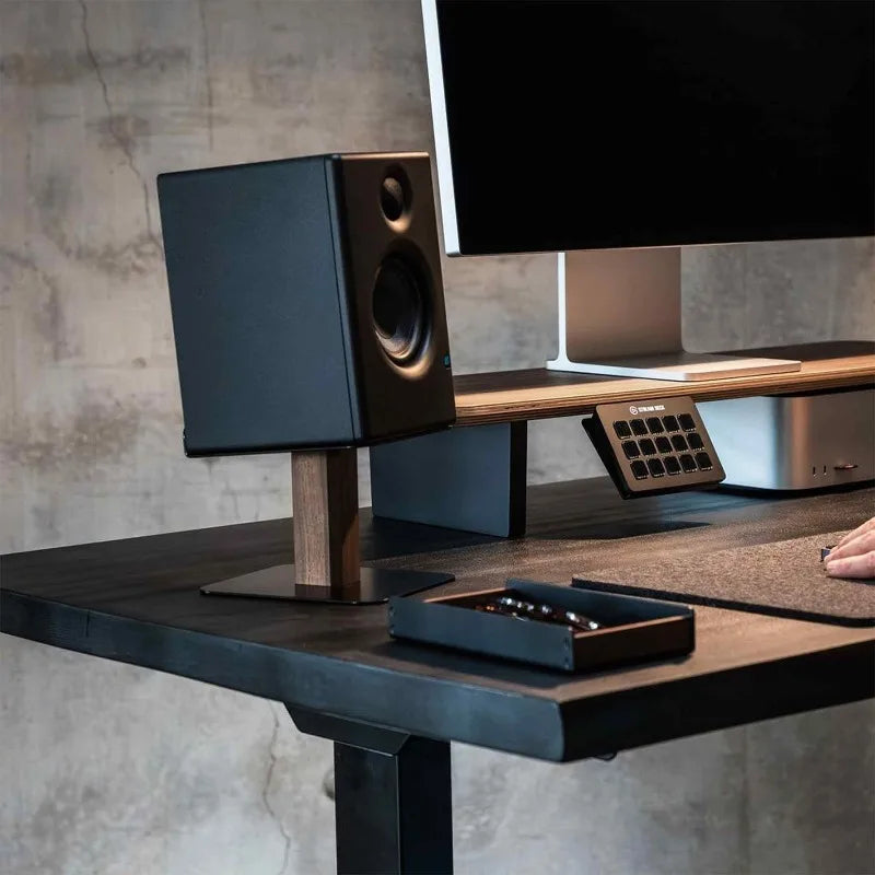 Black Walnut Speaker Stand Desktop Speaker Storage Holders Universal Music Studio Speaker Rack for Office Electronic Accessories