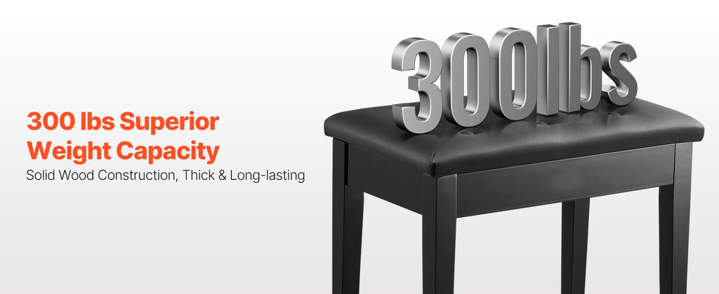 SucceBuy Piano Use Chair, Piano Bench with High-Density Padded Cushion & Storage Compartment Wooden Piano Bookcase Stool Seat